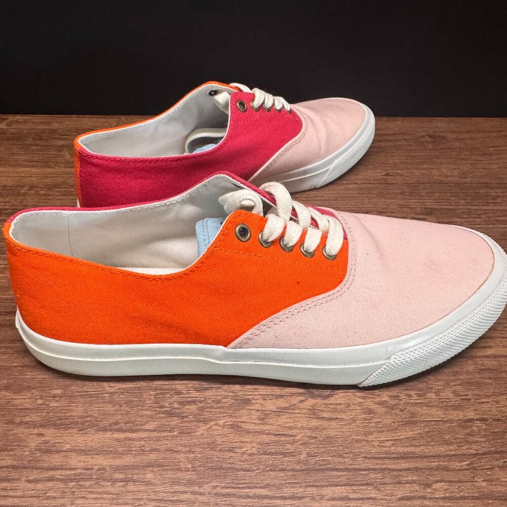 Sperry Top-Sider Men’s 8.5 Colorblock Canvas Sneakers STS22330 – Orange Peach St